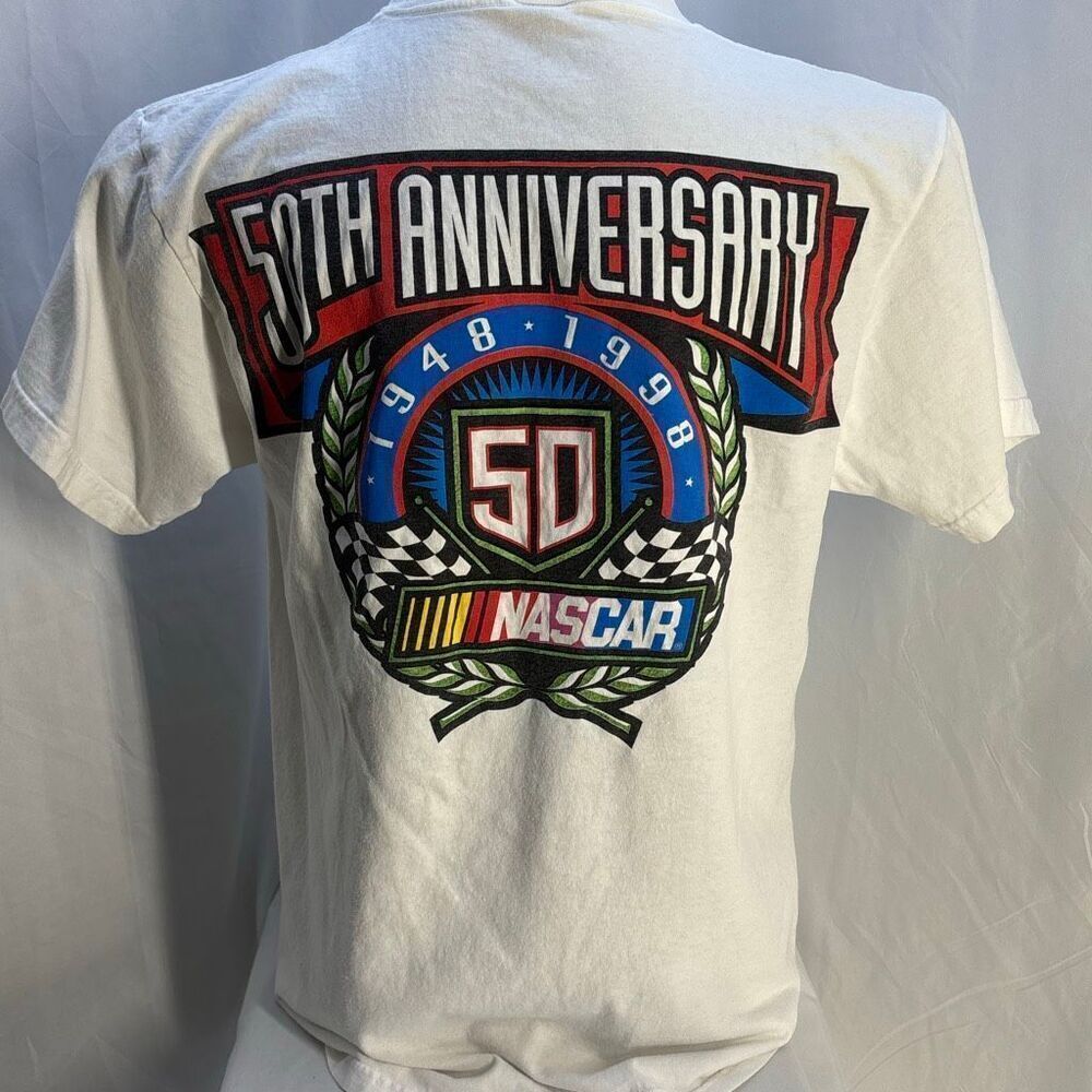 NASCAR 50th Anniversary t shirt 1998 Sz L Vintage 2 sided